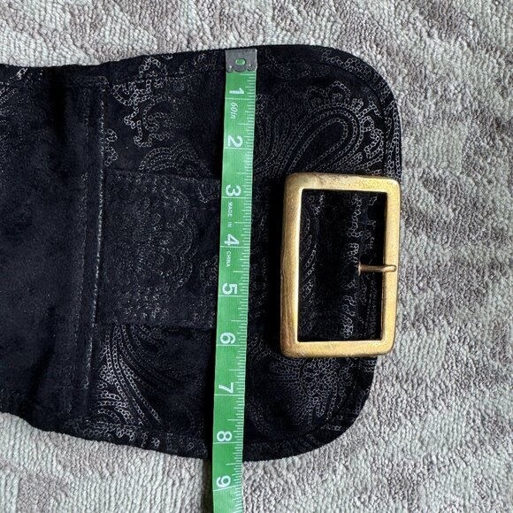 Atia Artisan Embossed Black Suede Corset Belt main image 13